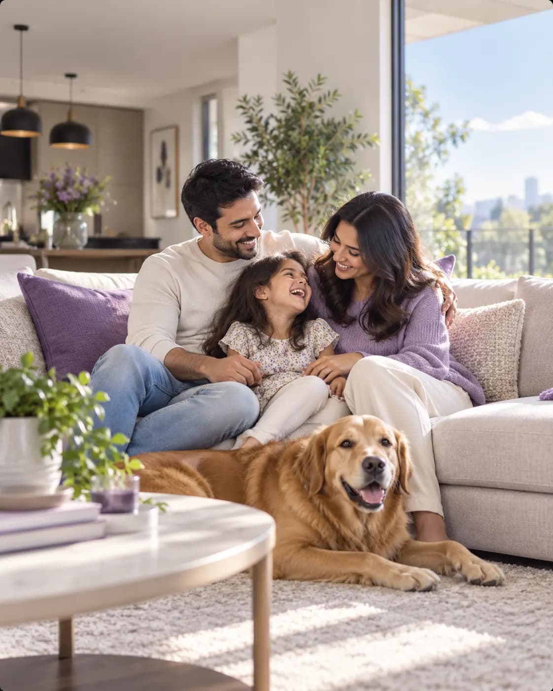 A family enjoying their rental home